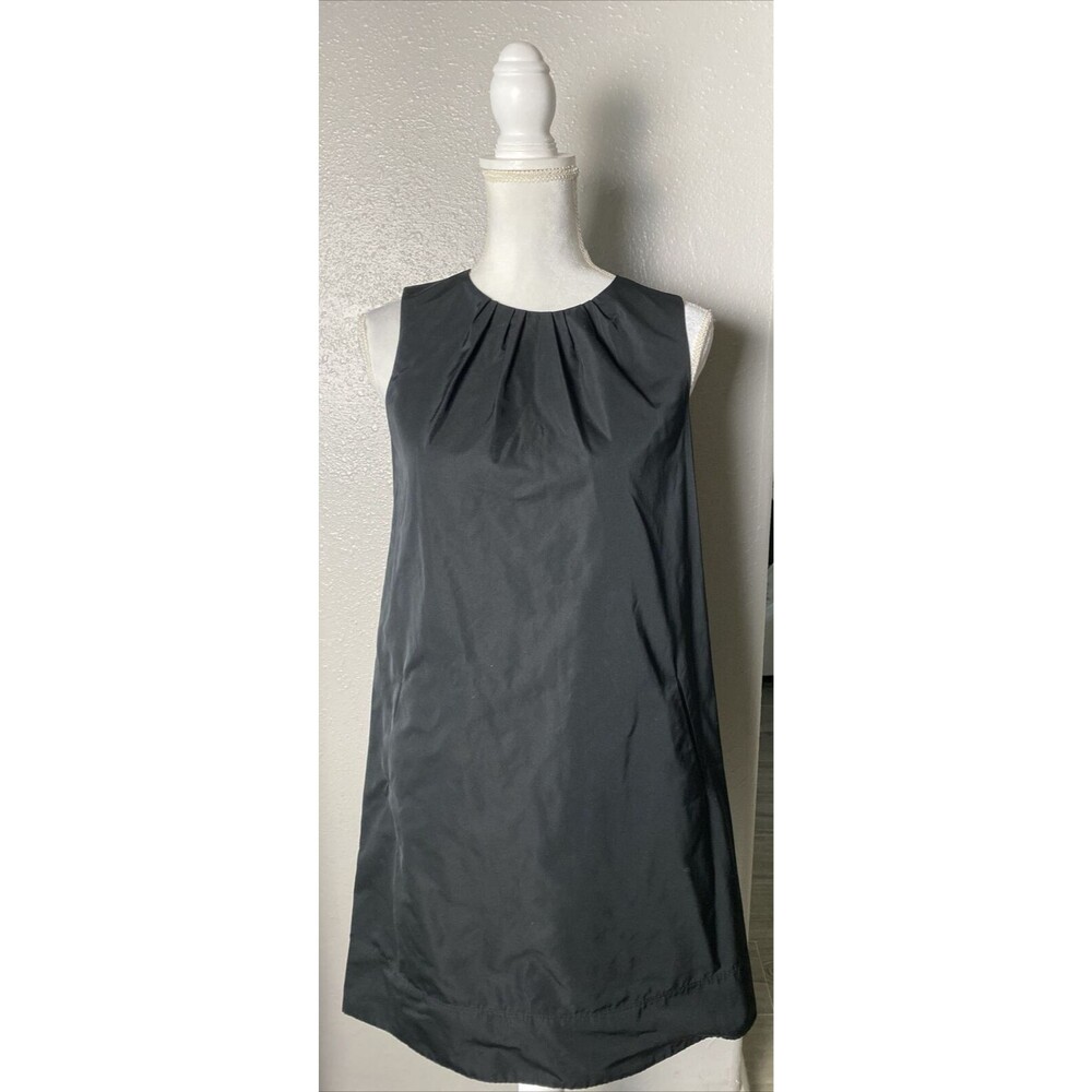 Lida Baday Solid Black Dress, LBD, Sheath with pleating at neck, A line size 4